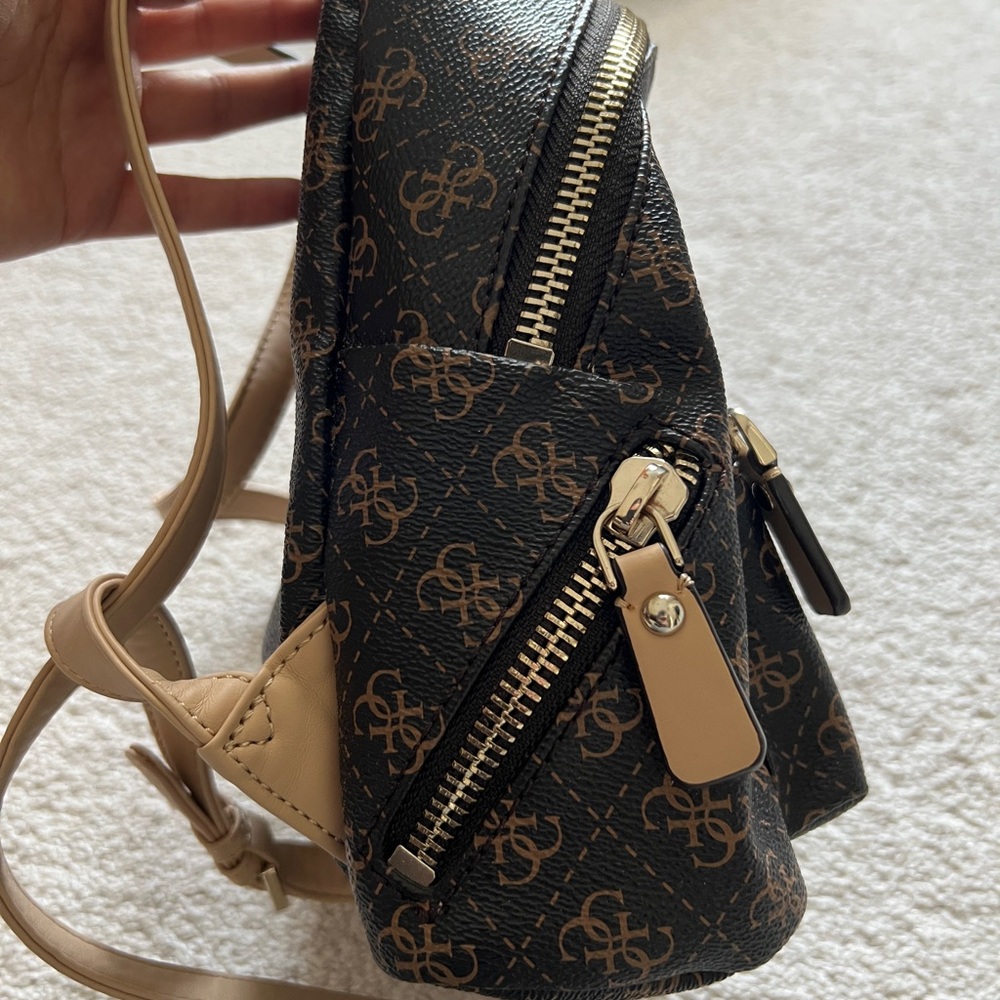Guess Black and Brown Patterned Mini Backpack - Picture 4 of 8